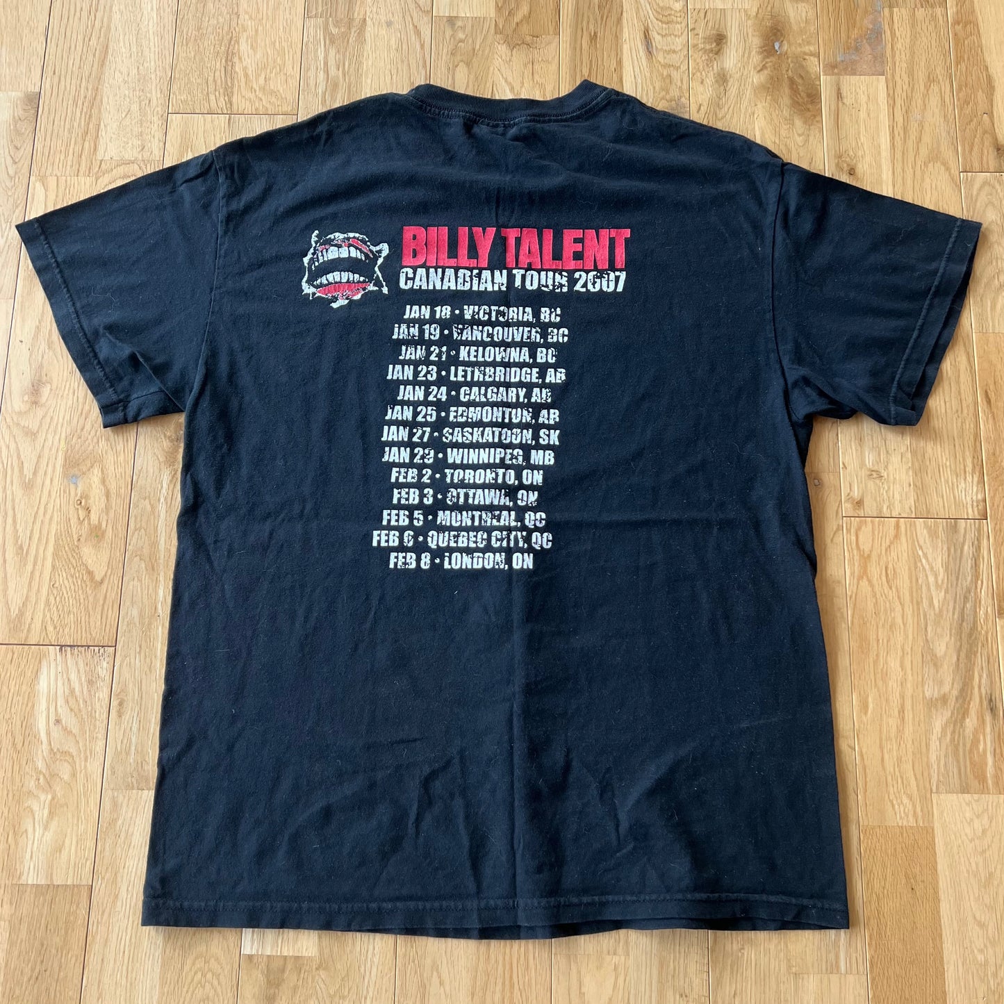 BILLY TALENT CANADIAN TOUR 2007 T-SHIRT LARGE