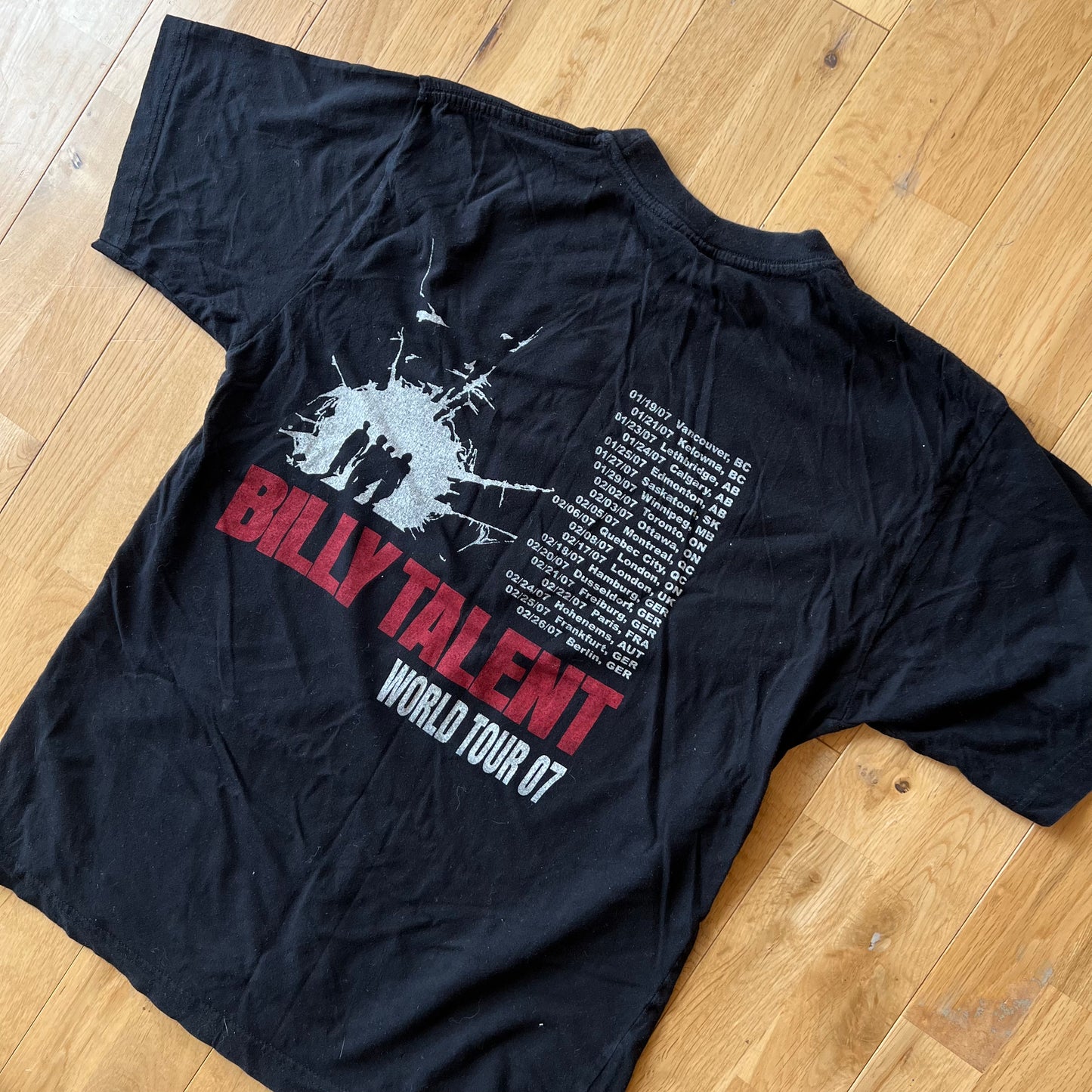 BILLY TALENT WORLD TOUR 2007 T-SHIRT LARGE