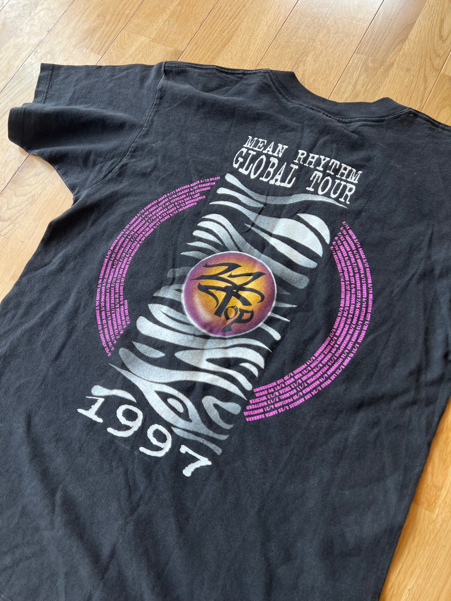 VINTAGE ZZ TOP 1997 MEAN RHYTHM GLOBAL TOUR T-SHIRT LARGE