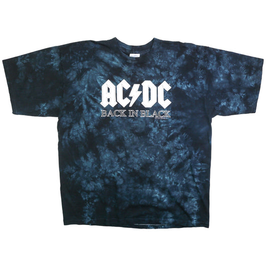 AC/DC BACK IN BLACK VINTAGE Y2K TIE DYE 2001 T-SHIRT 2XL
