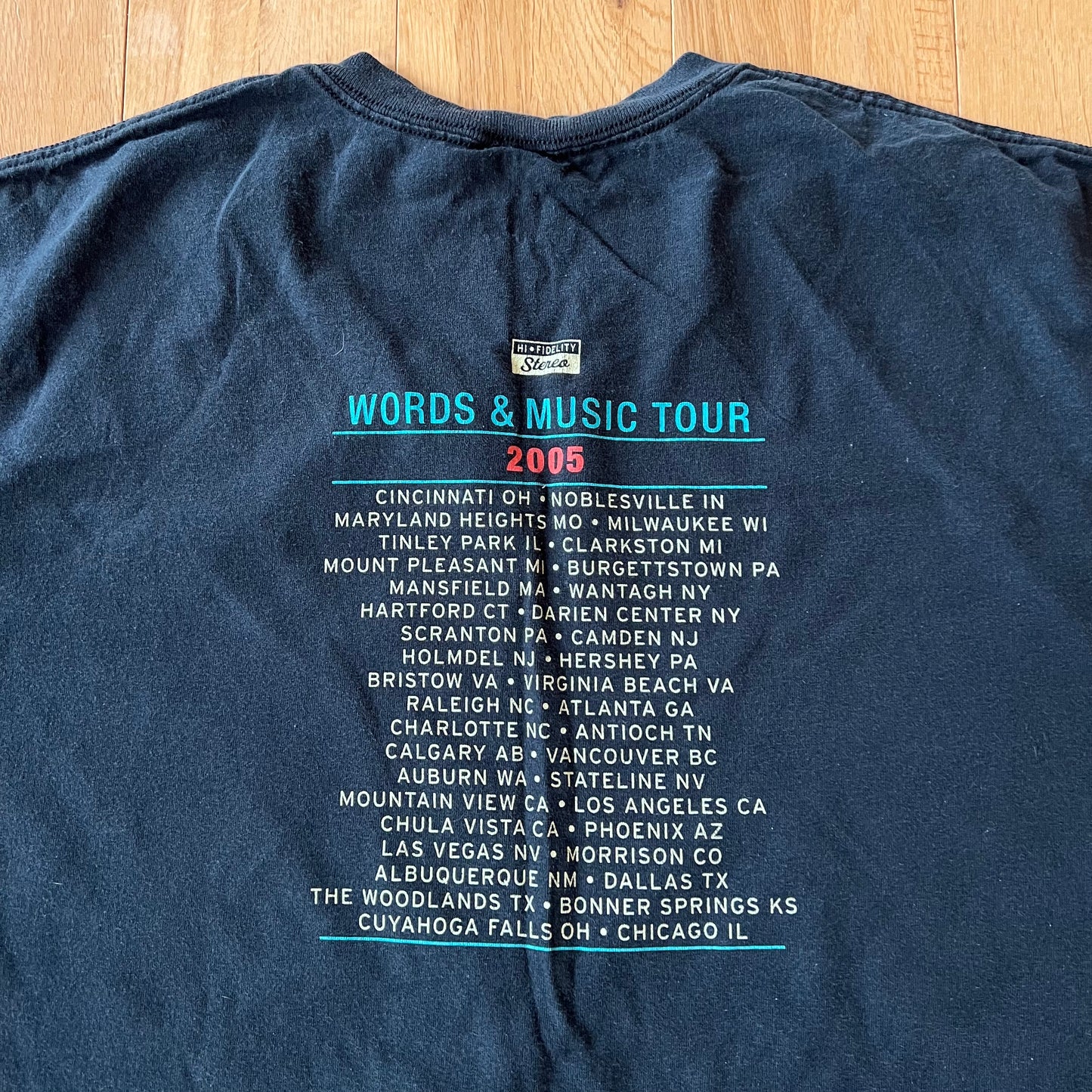 JOHN MELLENCAMP WORDS & MUSIC TOUR 2005 T-SHIRT XL